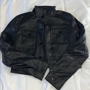 Black leather jacket